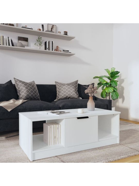 Sohvapöytä valkoinen 102x50x36 cm tekninen puu