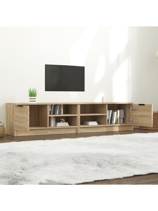 TV-tasot 2 kpl Sonoma-tammi 80x35x36,5 cm tekninen puu