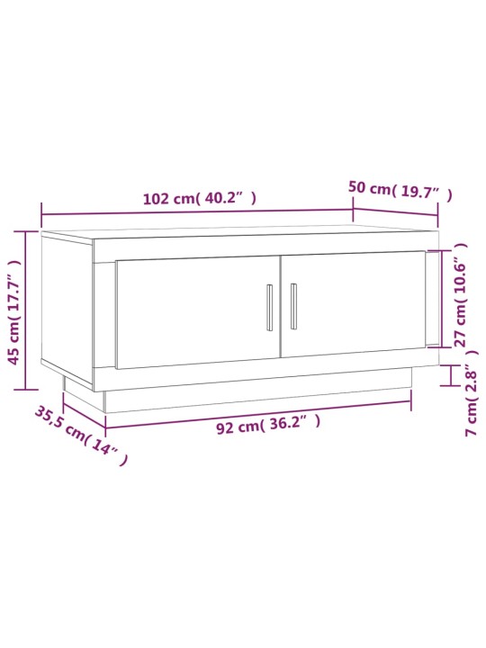 Sohvapöytä musta 102x50x45 cm tekninen puu