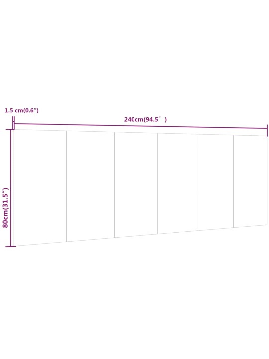 Sängynpääty seinälle ruskea tammi 240x1,5x80 cm tekninen puu