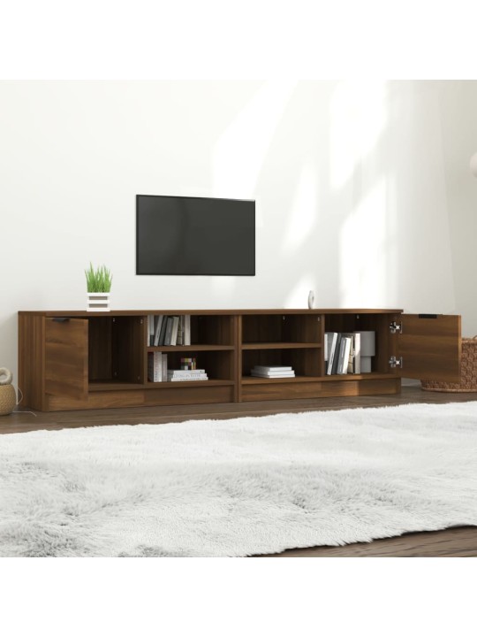 Tv-tasot 2 kpl ruskea tammi 80x35x36,5 cm tekninen puu