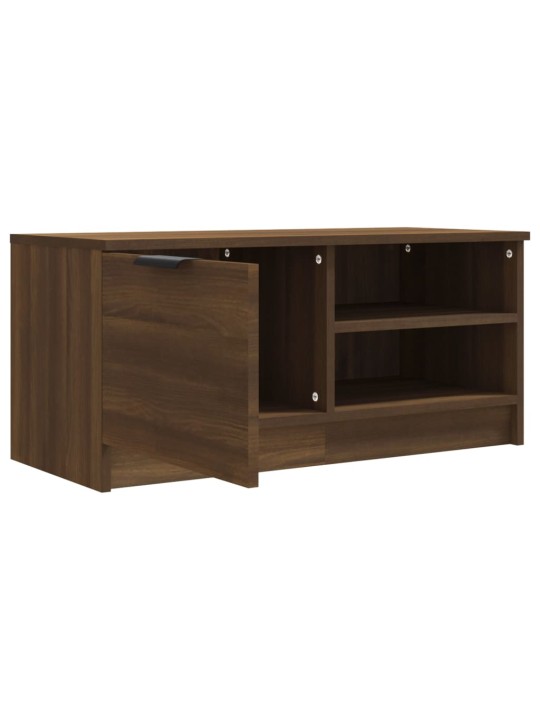 Tv-tasot 2 kpl ruskea tammi 80x35x36,5 cm tekninen puu