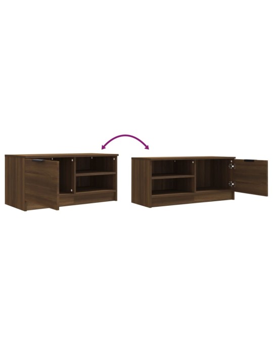 Tv-tasot 2 kpl ruskea tammi 80x35x36,5 cm tekninen puu