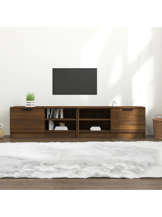 Tv-tasot 2 kpl ruskea tammi 80x35x36,5 cm tekninen puu