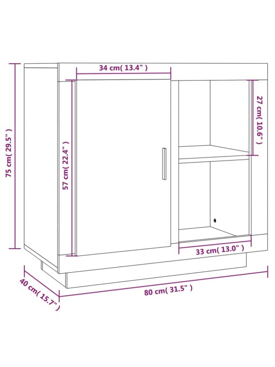 Senkki ruskea tammi 80x40x75 cm