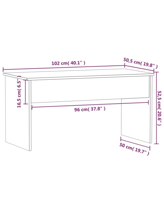 Sohvapöytä betoninharmaa 102x50,5x52,5 cm tekninen puu