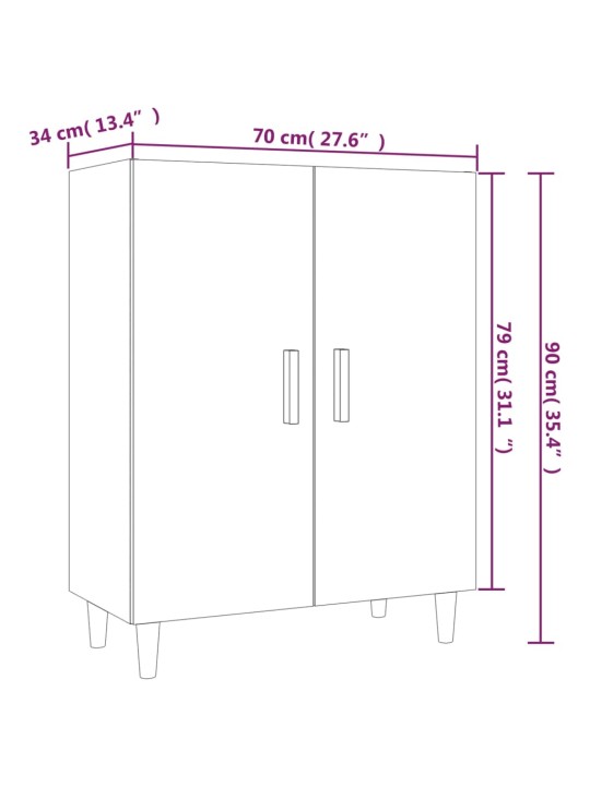 Senkki musta 70x34x90 cm tekninen puu