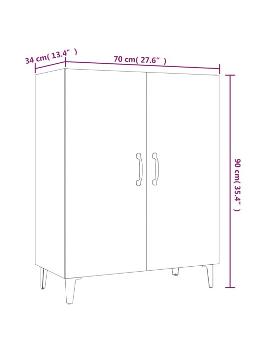 Senkki musta 70x34x90 cm tekninen puu