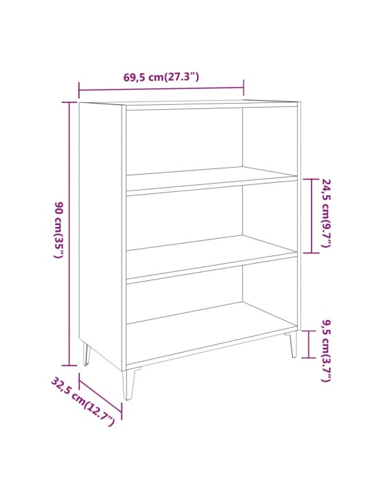 Senkki betoninharmaa 69,5x32,5x90 cm tekninen puu