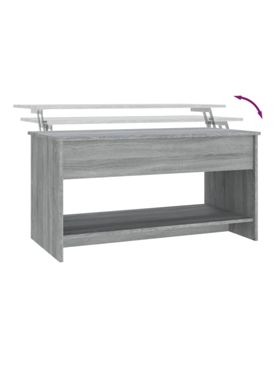 Sohvapöytä harmaa sonoma 102x50x52,5 cm tekninen puu