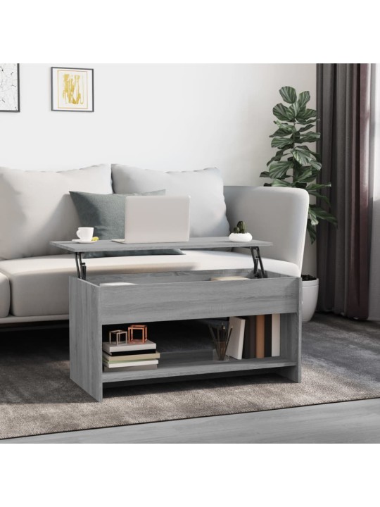 Sohvapöytä harmaa sonoma 102x50x52,5 cm tekninen puu