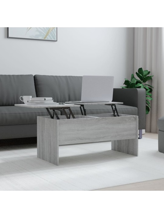 Sohvapöytä harmaa sonoma 102x50,5x46,5 cm tekninen puu
