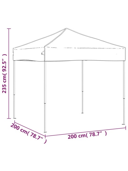 Kokoontaittuva juhlateltta sininen 2x2 m