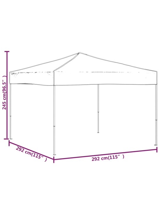 Kokoontaittuva juhlateltta musta 3x3 m