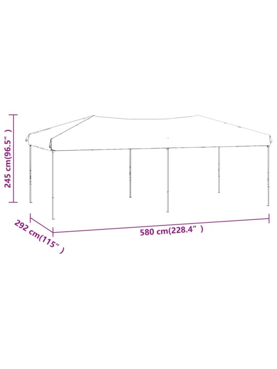 Kokoontaittuva juhlateltta sivuseinillä sininen 3x6 m