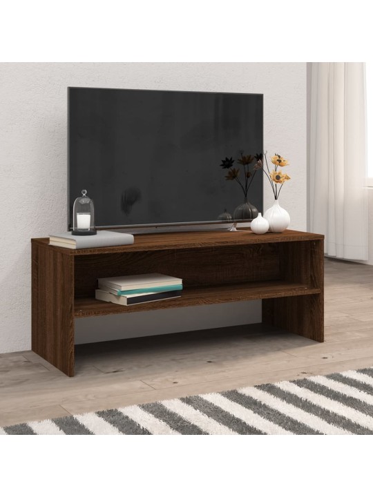 TV-taso ruskea tammi 100x40x40 cm tekninen puu