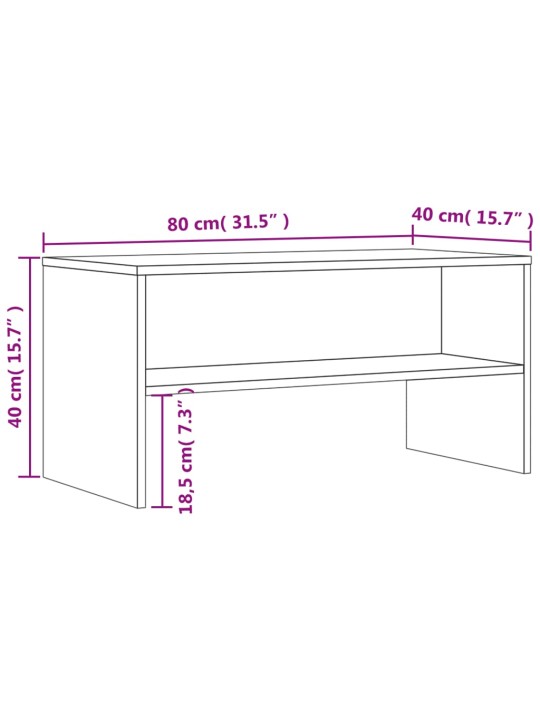 TV-taso harmaa Sonoma 80x40x40 cm tekninen puu