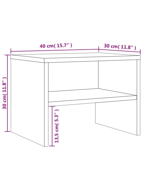 Yöpöydät 2 kpl harmaa sonoma 40x30x30 cm tekninen puu