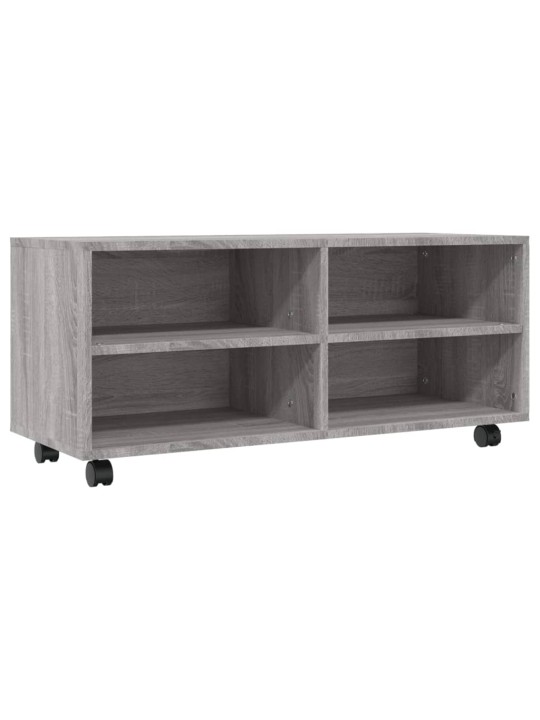 Tv-taso rullapyörillä harmaa sonoma 90x35x35 cm tekninen puu