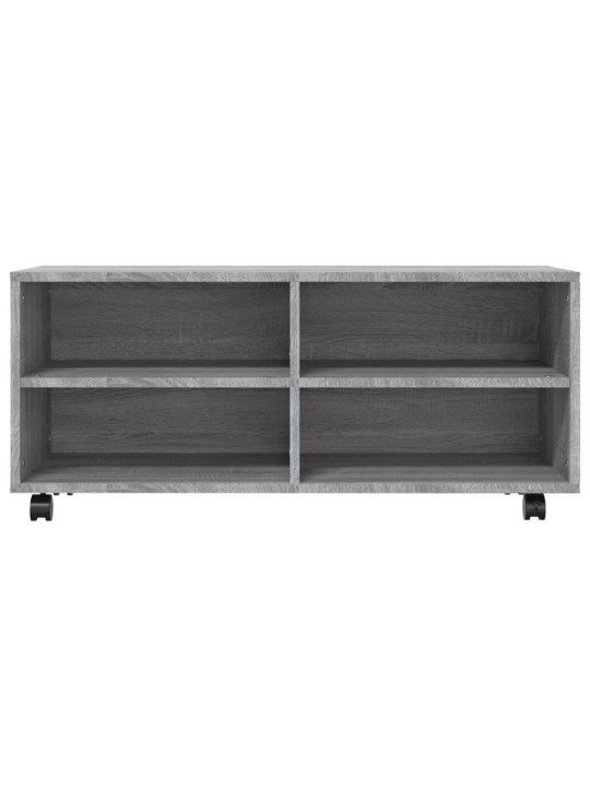 Tv-taso rullapyörillä harmaa sonoma 90x35x35 cm tekninen puu