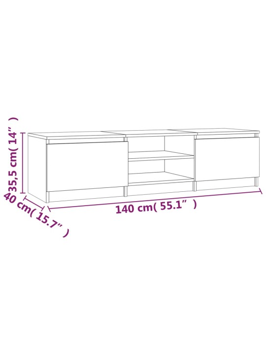 TV-taso savutammi 140x40x35,5 cm tekninen puu