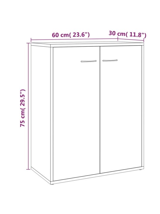 Senkki ruskea tammi 60x30x75 cm tekninen puu