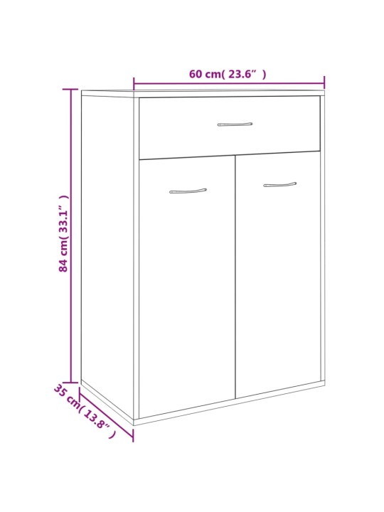 Kenkäkaappi ruskea tammi 60x35x84 cm tekninen puu