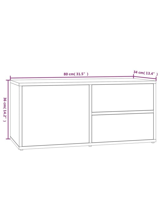 TV-taso savutammi 80x34x36 cm tekninen puu
