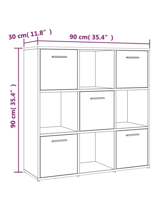 Kirjahylly savutammi 90x30x90 cm tekninen puu