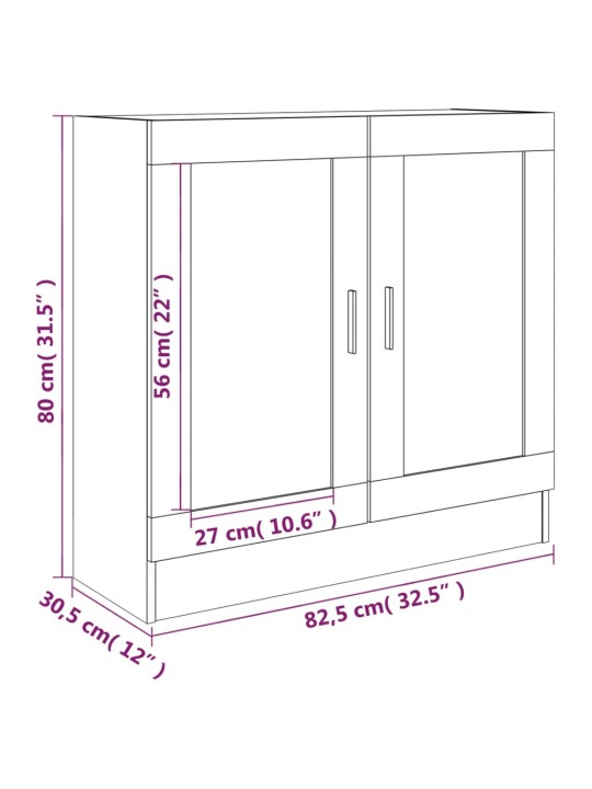 Vitriinikaappi savutammi 82,5x30,5x80 cm tekninen puu