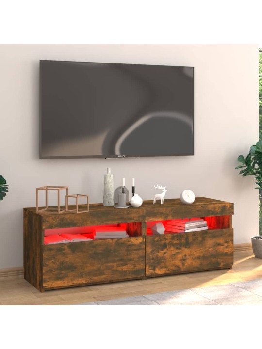 TV-taso LED-valoilla savutammi 120x35x40 cm