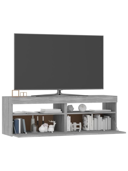 TV-taso LED-valoilla harmaa Sonoma 120x35x40 cm