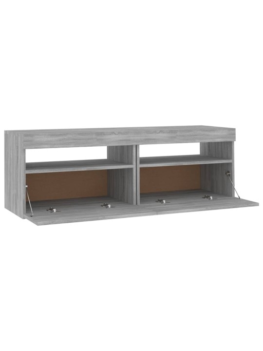 TV-taso LED-valoilla harmaa Sonoma 120x35x40 cm