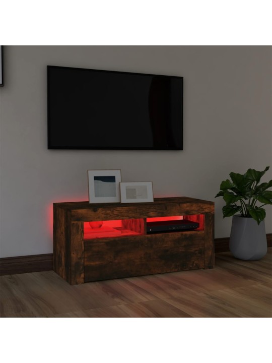 TV-taso LED-valoilla savutammi 90x35x40 cm