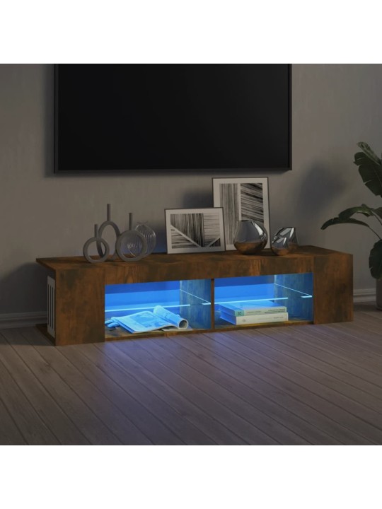 TV-taso LED-valoilla savutammi 135x39x30 cm