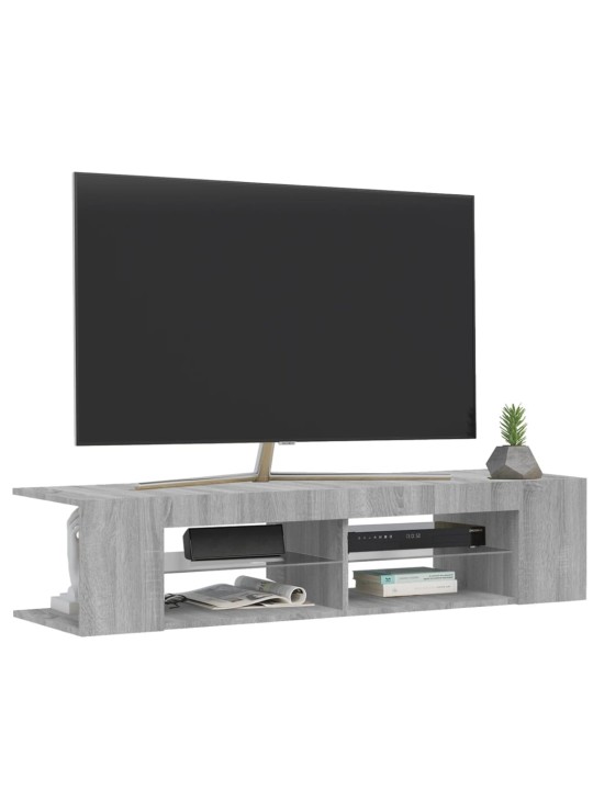 TV-taso LED-valoilla harmaa Sonoma 135x39x30 cm