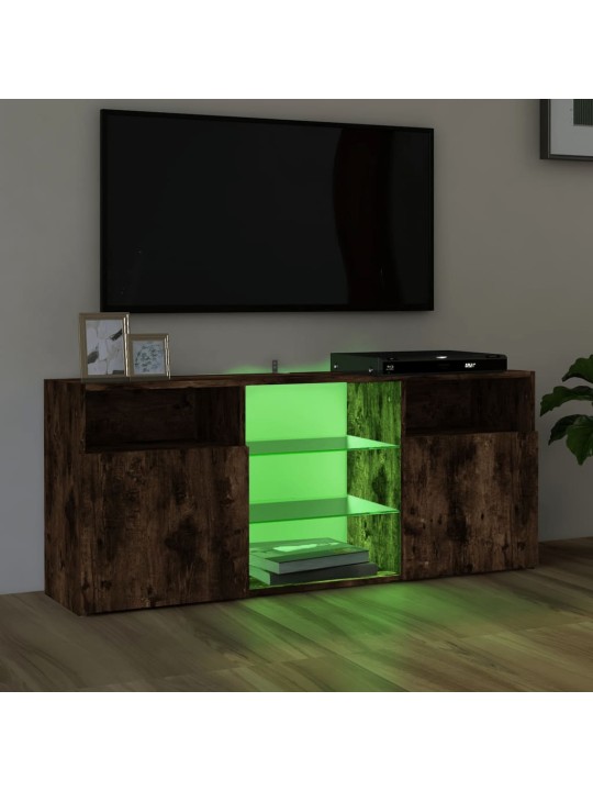 TV-taso LED-valoilla savutammi 120x30x50 cm