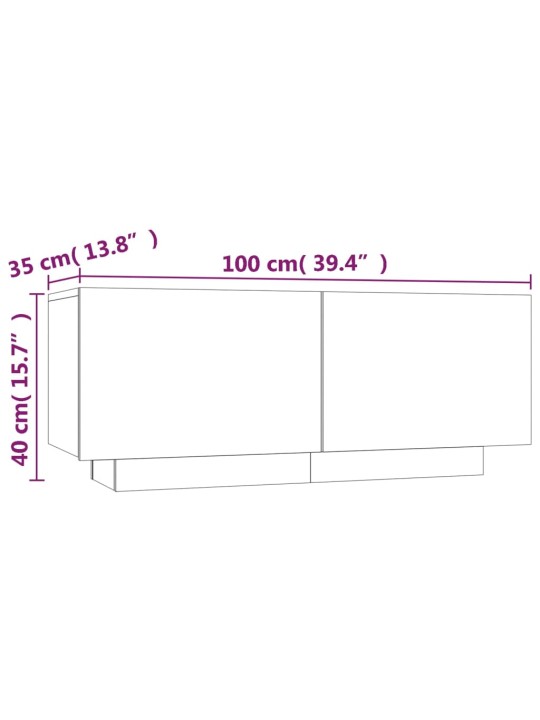 TV-taso harmaa Sonoma 100x35x40 cm tekninen puu