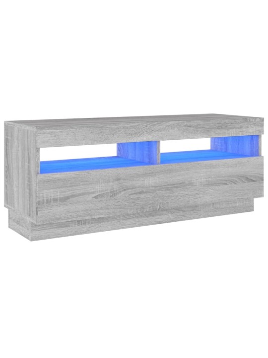 TV-taso LED-valoilla harmaa Sonoma 100x35x40 cm