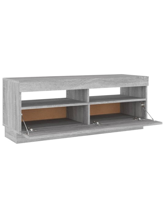 TV-taso LED-valoilla harmaa Sonoma 100x35x40 cm