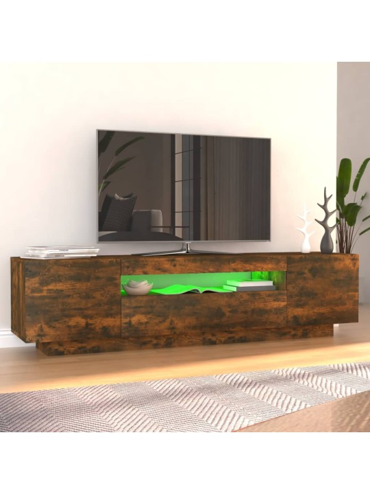 TV-taso LED-valoilla savutammi 160x35x40 cm