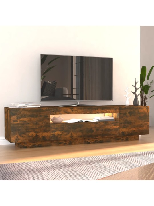 TV-taso LED-valoilla savutammi 160x35x40 cm