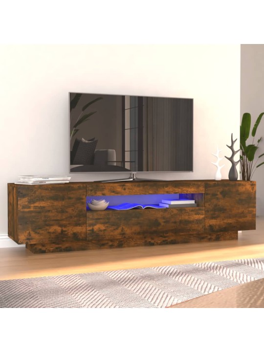 TV-taso LED-valoilla savutammi 160x35x40 cm