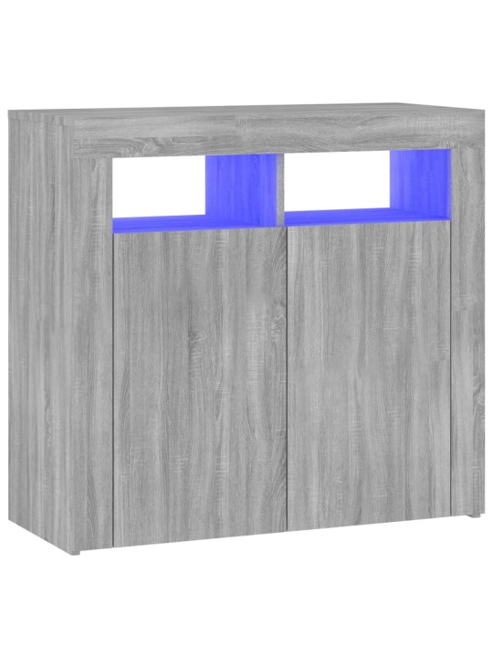 Senkki LED-valoilla harmaa Sonoma 80x35x75 cm