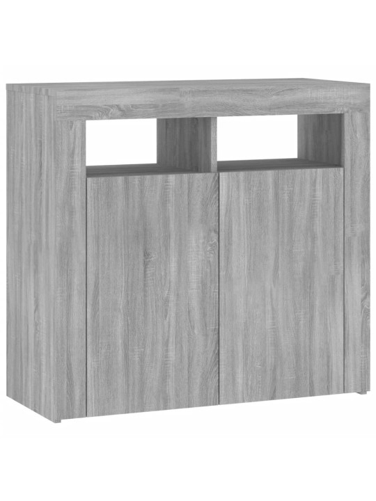 Senkki LED-valoilla harmaa Sonoma 80x35x75 cm