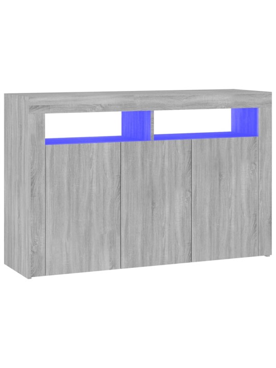 Senkki LED-valoilla harmaa Sonoma 115,5x30x75 cm