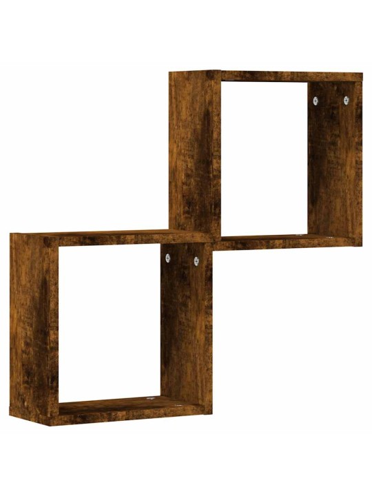 Kuutioseinähyllyt 2 kpl savustettu tammi 30x15x30 cm