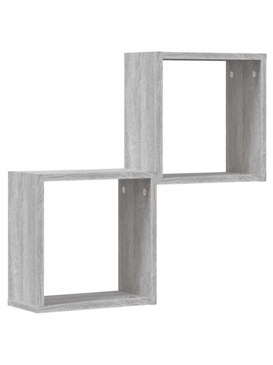 Wall cube hyllyt 2 kpl harmaa sonoma 30x15x30 cm