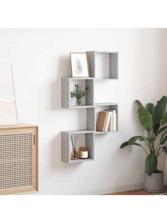 Wall cube hyllyt 4 kpl harmaa sonoma 30x15x30 cm