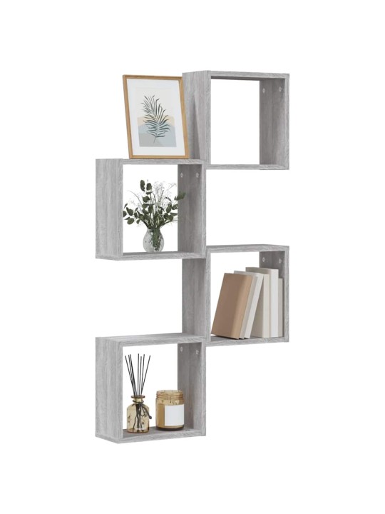 Wall cube hyllyt 4 kpl harmaa sonoma 30x15x30 cm